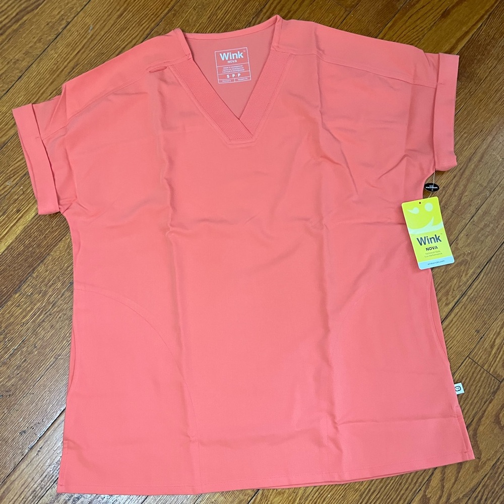 Wink Vibrant Coral V-Neck Top